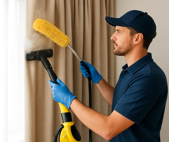 Trusted residential curtain cleaning technician Matty Curtain Cleaning pelican-waters QLD