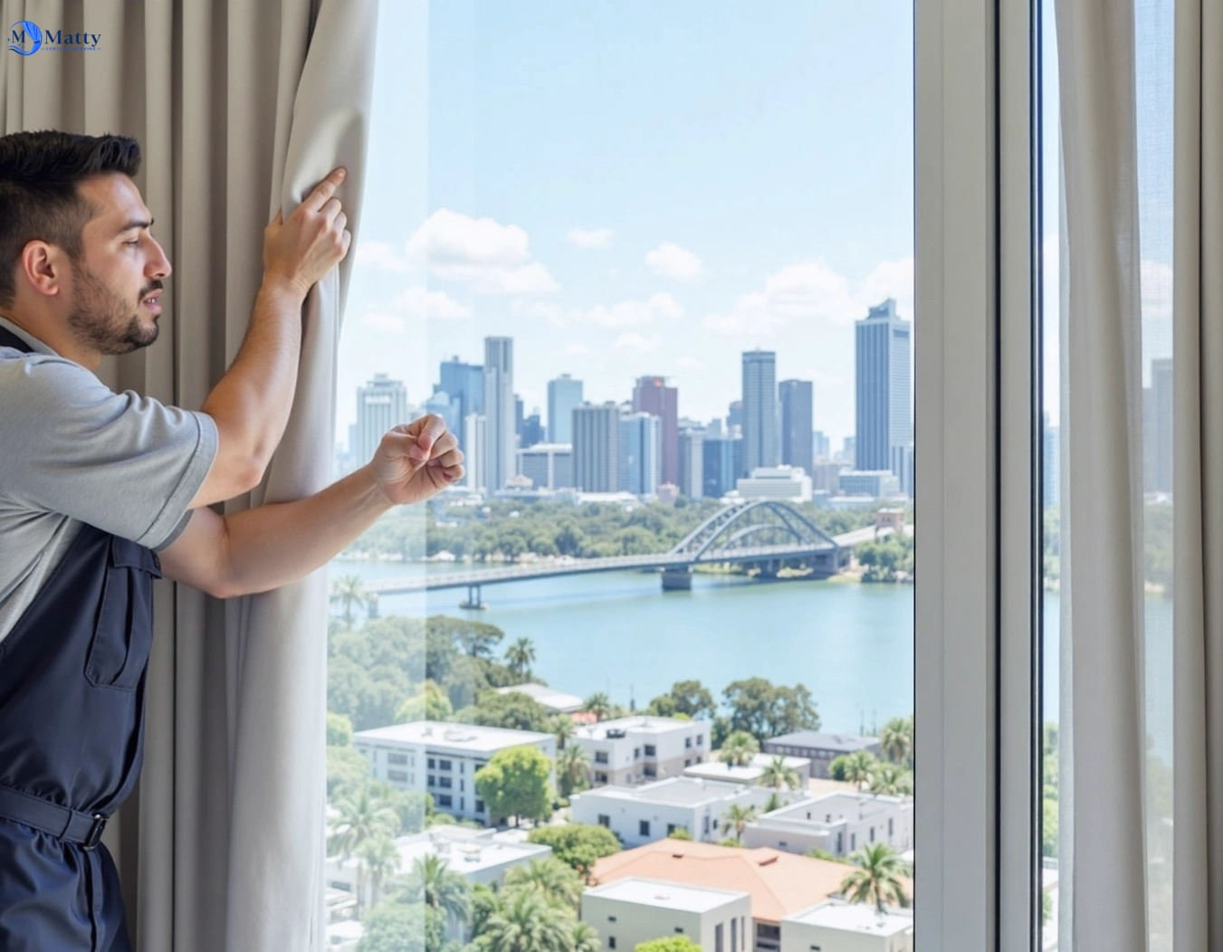 Professional curtain steam cleaning service pelican-waters QLD by Matty Curtain Cleaning