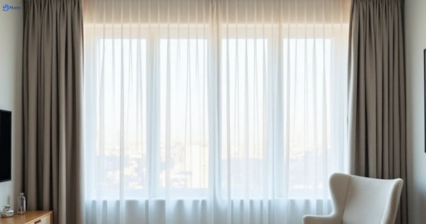 Freshly steam cleaned curtains in pelican-waters QLD